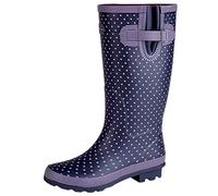 Sky_Walker_df Womens Ladies Wide Calf Wellies Wellington Boots Plus Extra Comfort Memory Foam Insoles Shoes Size 3 to 9 (Navy, Numeric_6)
