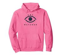 Sky Watcher Celestial Eye Stargazing Emblem Pullover Hoodie, Adult Unisex, Bright Pink, S
