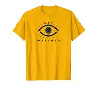 Sky Watcher Celestial Eye Stargazing Emblem T-Shirt, Men, Bright Gold, S