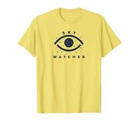 Sky Watcher Celestial Eye Stargazing Emblem T-Shirt, Men, Lemon, L