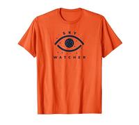 Sky Watcher Celestial Eye Stargazing Emblem T-Shirt, Men, Orange, L