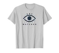 Sky Watcher Celestial Eye Stargazing Emblem T-Shirt, Men, Silver, XXL