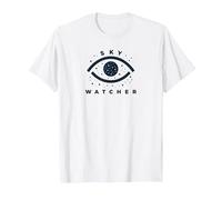 Sky Watcher Celestial Eye Stargazing Emblem T-Shirt, Men, White, S