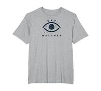 Sky Watcher Celestial Eye Stargazing Emblem T-Shirt, Men's Big and Tall, Heather Grey, 5X Tall