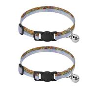 Sky Wildflowers Dog Collar 2 Pack Comfortable Cat Collar Adjustable 10.6 to 17.1 Inches