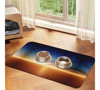 Sky With Moon Printing Pet Absorbent Tablecloth, Special Pad For Pet Bowls, Rollable For Storage, Ideal For Pet Bowls