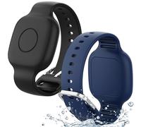 SkyArmor 2 Pack Waterproof Wristband for Kids, Silicone Case Holder for Tile Mate 2024/2022, Black/Blue