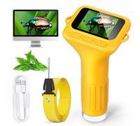 SKYBASIC Digital Microscope for Kids 1000X Portable Mini Microscopes: 2.0 Inch HD Screen Handheld Microscope - Edu Science STEM Toy Gift for Birthday Christmas Aged 5-12 Boys & Girls - Yellow