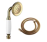 Skybath Brass Shower Head Traditional Handheld Shower Sprayer and 59 Inch Hose Gold Finish