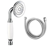 Skybath Metal Brass Shower Head Traditional Handheld Shower Sprayer and 59 Inch Hose Chrome Finish