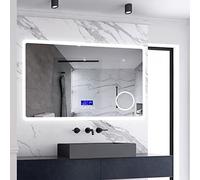 Skybathroom 1200x700mm Illuminated LED Bathroom Mirror with Bluetooth Speaker|Anti-fog|Magnifier|2 Colors|Touch Sensor, Bluetooth Bathroom Mirror