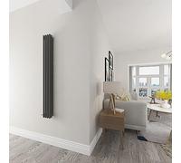 Skybathroom | 1500x200mm Vertical Tall Anthracite Cast Iron Triple Column Traditional Upright Central Heating radiator