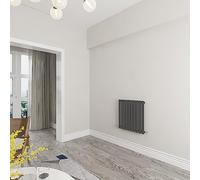 Skybathroom | 600x590mm Horizontal Anthracite Oval Single Panel Central Heating Radiator