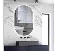 Skybathroom Oval Illuminated LED Bathroom Mirror Single Touch Sensor Cool Light 6000K Anti-fog Vertical/Horizontal 60x90cm