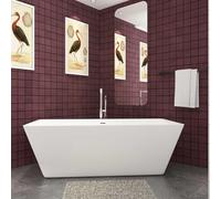 Skybathroom White Acrylic Bathtub 1700X800MM Freestanding Double Ended Modern Shower Bathroom