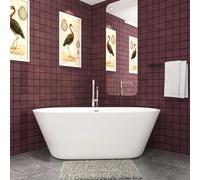 Skybathroom White Acrylic Double Ended Bathtub 1700X800MM Freestanding Modern Shower Bathroom