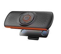SKYBESS Portable Bluetooth Car Speakerphone, Wireless In-Car Speaker with Visor Clip, Supports Hands-Free Calling, Music, GPS, Voice Commands (Siri, Google Assistant), Orange