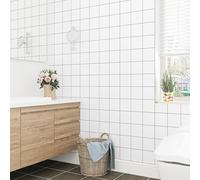 Skyblur Self Adhesive Black and White Wallpaper Geometric Brick Effect Bathroom Wallpaper Waterproof White Vinyl Wrap 40x300cm Kitchen Wallpapers Sticky Back Plastic Roll Kitchen Worktop Vinyl Wrap