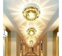 Skybook Crystal LED Downlight, 3W Recessed Ceiling Light with 5-8cm Aperture, LED Decorative Spotlight for Creative Corridor in Hallway, Hallway, Living Room, Bedroom (Warm White, 2X)