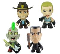 Skybound Minis Series 1 - Articulated 3" 8cm Collectible Figure Sets - The Walking Dead - Rick Grimes, Andrea, Zombie Punk, & Negan