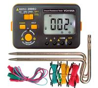 SKYCENX VC4105A Earth Resistance r Digital Grounding Earth Resistance 20/200/2000Ω Ground Resistance 750V AC Voltage Measurement Backlight LCD Display Data Storage