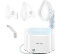 SKYCIVO Nebuliser Machine for Adults and Kids, Ultra Quiet Rechargeable Smart Digital Compressor Steam Inhaler, Portable Nebuliser with Adjustable Pressure and Countdown Timer for Home & Travel Ues