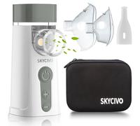 SKYCIVO Nebuliser Machine for Adults & Kids, Micro-USB Rechargeable Nebuliser with 3 Adjustable Modes Easy to Use & Clean, Silent Portable Handheld Inhaler with Storage Bag for Home and Travel Use