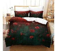 SkyClouf Butterfly And Rose Three-dimensional Printing Bedding Bedding Ensemble Butterfly And Rose Duvet Cover Ultra-fine Fiber Encased with Zipper Soft And Easy to Maintain King(220x240cm)