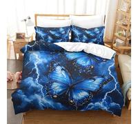 SkyClouf Butterfly Three-dimensional Printing Bedding Bedding Ensemble Butterfly Quilt Cover Superior Microfiber Encased with Zipper Plush And Low-maintenance Double(200x200cm)