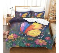 SkyClouf Butterfly Three-dimensional Printing Bedding Bedding Ensemble Butterfly Quilt Cover Superior Microfiber Encased with Zipper Soft And Easy to Maintain Double(200x200cm)