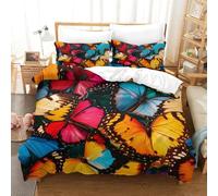 SkyClouf Butterfly Three-dimensional Printing Bedding Bedding Ensemble Butterfly Quilt Cover Superior Microfiber Encased with Zipper Plush And Low-maintenance Double(200x200cm)