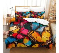 SkyClouf Butterfly Three-dimensional Printing Bedding Bedding Ensemble Butterfly Quilt Cover Superior Microfiber Encased with Zipper Soft And Easy to Maintain Single（140x200cm）
