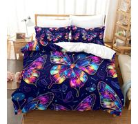 SkyClouf Butterfly Three-dimensional Printing Bedding Bedroom Set Bed Cover Superior Microfiber Pillow Slip Included Soft-to-the-touch And Manageable Double（200x200cm）