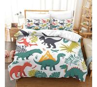 SkyClouf Dinosaur Three-dimensional Printing Bedding Bedding Ensemble Dinosaur Quilt Cover Superior Microfiber Encased with Zipper Gentle And Washable King（220x240cm）
