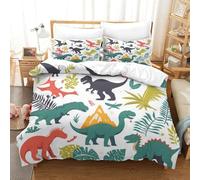 SkyClouf Dinosaur Three-dimensional Printing Bedding Bedding Ensemble Dinosaur Quilt Cover Ultra-fine Fiber Encased with Zipper Gentle And Washable Super King（260x220cm）