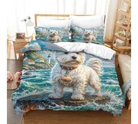 SkyClouf Fox Terrier Three-dimensional Printing Bedding Bedding Ensemble Fox Terrier Duvet Cover Superior Microfiber Encased with Zipper Soft And Easy to Maintain Single（140x200cm）