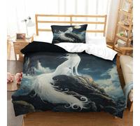 SkyClouf Fox Three-dimensional Printing Bedding Bedding Ensemble Fox Duvet Cover Ultra-fine Fiber Encased with Zipper Plush And Low-maintenance Single（135x200cm）