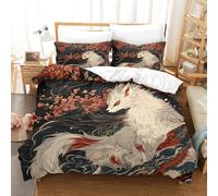 SkyClouf Fox Three-dimensional Printing Bedding Bedding Ensemble Fox Quilt Cover Superior Microfiber Encased with Zipper Gentle And Washable Single（140x200cm）