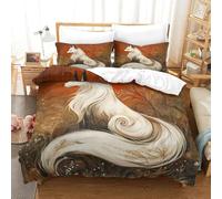 SkyClouf Fox Three-dimensional Printing Bedding Bedding Ensemble Fox Quilt Cover Ultra-fine Fiber Zipper Closure with Pillowcases Gentle And Washable Super King（260x220cm）