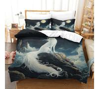 SkyClouf Fox Three-dimensional Printing Bedding Comforter Set Fox Bed Cover Ultra-fine Fiber Encased with Zipper Gentle And Washable King（220x240cm）