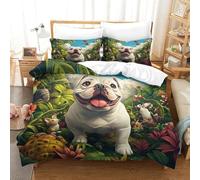 SkyClouf FRENCH BULLDOG Three-dimensional Printing Bedding Bedding Ensemble BULLDOG Duvet Cover Superior Microfiber Encased with Zipper Soft And Easy to Maintain Single（140x200cm）