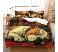 SkyClouf FRENCH BULLDOG Three-dimensional Printing Bedding Bedding Ensemble BULLDOG Quilt Cover Superior Microfiber Encased with Zipper Gentle And Washable Double（200x200cm）