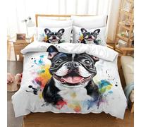 SkyClouf FRENCH BULLDOG Three-dimensional Printing Bedding Bedding Ensemble FRENCH BULLDOG Duvet Cover Superior Microfiber Encased with Zipper Soft And Easy to Maintain Super King（260x220cm）