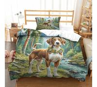 SkyClouf German Short Pointer Three-dimensional Printing Bedding Bedding Ensemble German Short Pointer Duvet Cover Superior Microfiber Encased with Zipper Soft And Easy to Maintain Single(135x200cm)