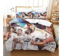 SkyClouf Jude Bellingham Three-dimensional Printing Bedding Comforter Set Jude Bellingham Bed Cover Ultra-fine Fiber Encased with Zipper Soft-to-the-touch And Manageable Double(200x200cm)