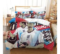 SkyClouf Jude Bellingham Three-dimensional Printing Bedding Comforter Set Jude Bellingham Bed Cover Ultra-fine Fiber Encased with Zipper Soft-to-the-touch And Manageable Single(140x200cm)