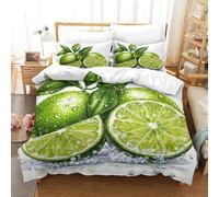 SkyClouf Lemon Three-dimensional Printing Bedding Bedding Ensemble Lemon Quilt Cover High-thread-count Fabric Encased with Zipper Gentle And Washable King(220x240cm)