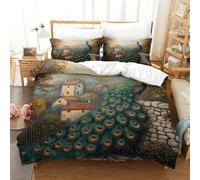 SkyClouf Peacock Three-dimensional Printing Bedding Bedding Ensemble Peacock Duvet Cover Superior Microfiber Encased with Zipper Plush And Low-maintenance Double(200x200cm)