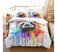 SkyClouf Sloth Three-dimensional Printing Bedding Bedding Ensemble Sloth Duvet Cover Ultra-fine Fiber Encased with Zipper Gentle And Washable King（220x240cm）
