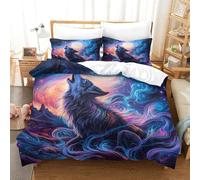 SkyClouf Wolf Three-dimensional Printing Bedding Bedding Ensemble Wolf Duvet Cover Superior Microfiber Encased with Zipper Soft And Easy to Maintain Super King（260x220cm）